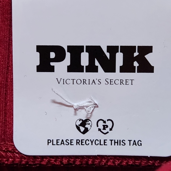 NWT PINK Stretch cotton ribbed flare legging. Size Large. Color deep red - Picture 6 of 11